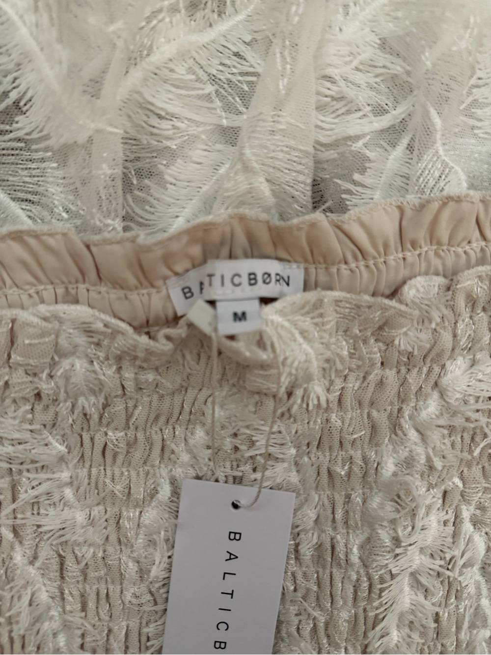 Baltic Born Ivory Off-Shoulder Smocked Tiered Maxi Dress - Picture 10 of 10